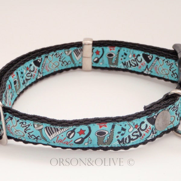 Making Music (Saxophone Jazz) Dog Collar  - Available in 4 sizes (XS, S, M, L)