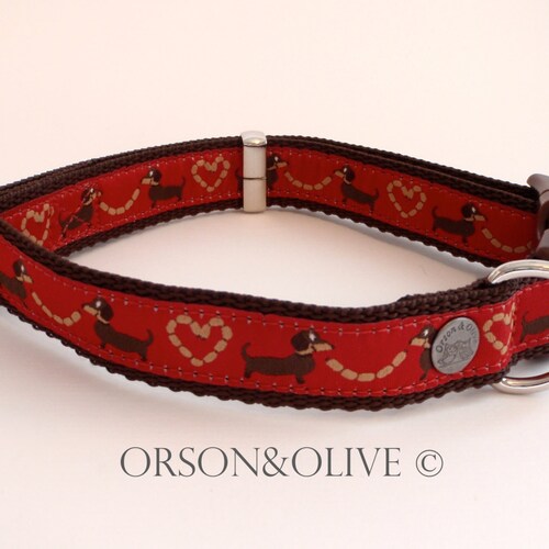 I Love Sausages red Dog Collar Weiner Dachshund Gift Etsy