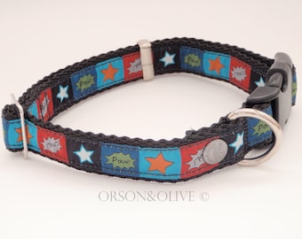 Stars & Statement (Black) Dog Collar  - Available in 4 sizes (XS, S, M, L)