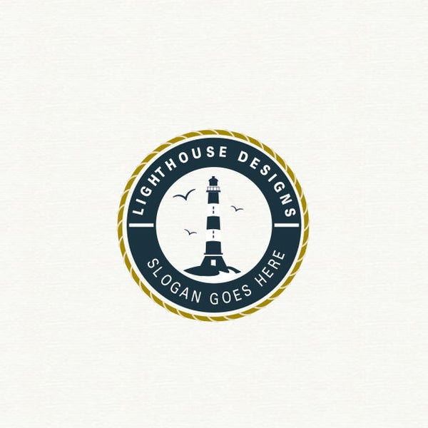 lighthouse logo, hand drawn logo, vector logo, sea logo, ocean logo, nautical logo, lighthouse design, beach logo, marine logo, anchor logo