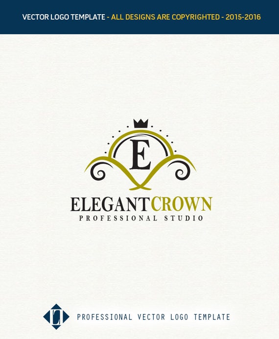 Elegant Crown Logo Gold Logo Fashion Logo Premade Logo Etsy