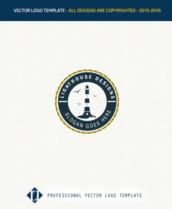 Lighthouse Logo Hand Drawn Logo Vector Logo Sea Logo Ocean Etsy