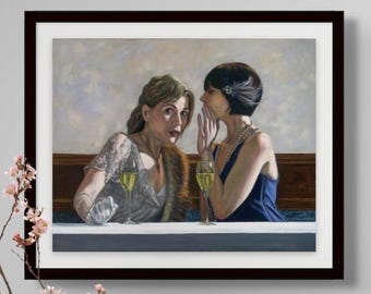 The Whisper - Limited Edition Giclée Print - Deco Dames Series