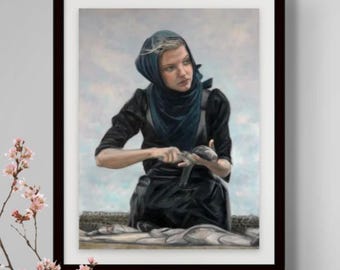 Herring Lassie at Work - Limited Edition Giclée Print - The Herring Lassies Series