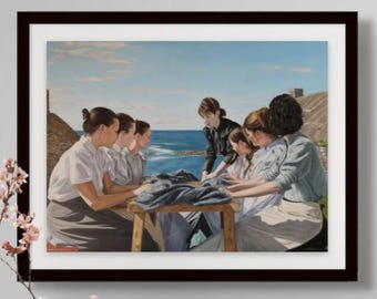 The Waulking - Limited Edition Giclée Print - Harris Tweed Heritage Series
