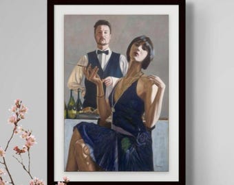 A String of Pearls - Limited Edition Giclée Print - Deco Dames Series