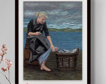 At the end of the day - Limited Edition Giclée Print - The Herring Lassies Series
