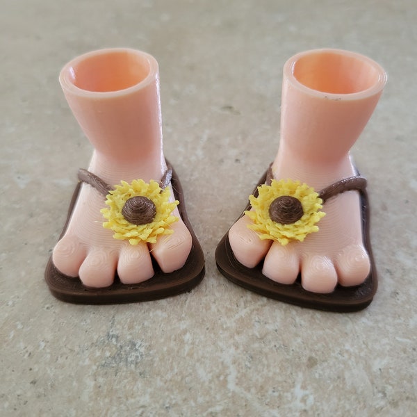 Gnome Colored Flip Flops With Sunflower
