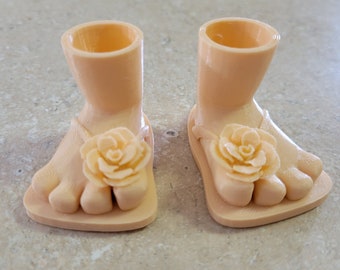 Gnome Foot With Flower Flip Flop - READY TO PAINT