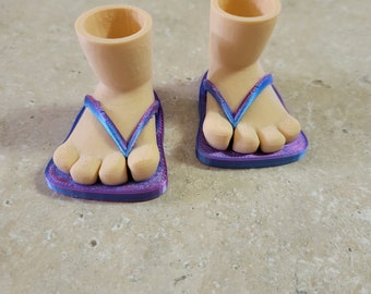 Chanclas de gnomo de colores variados con pie