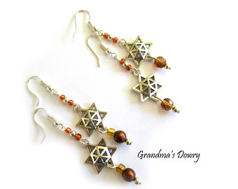 Star of David Magen David Earrings, Jewish Earrings,  Holy Land Jewelry, Made in Israel