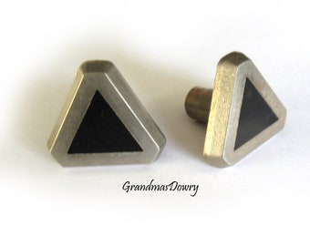 Triangle Iron Drawer Handles,  Knob Drawer Pull, Vintage Dresser/ Drawer Knob, Decorative Furniture Knob