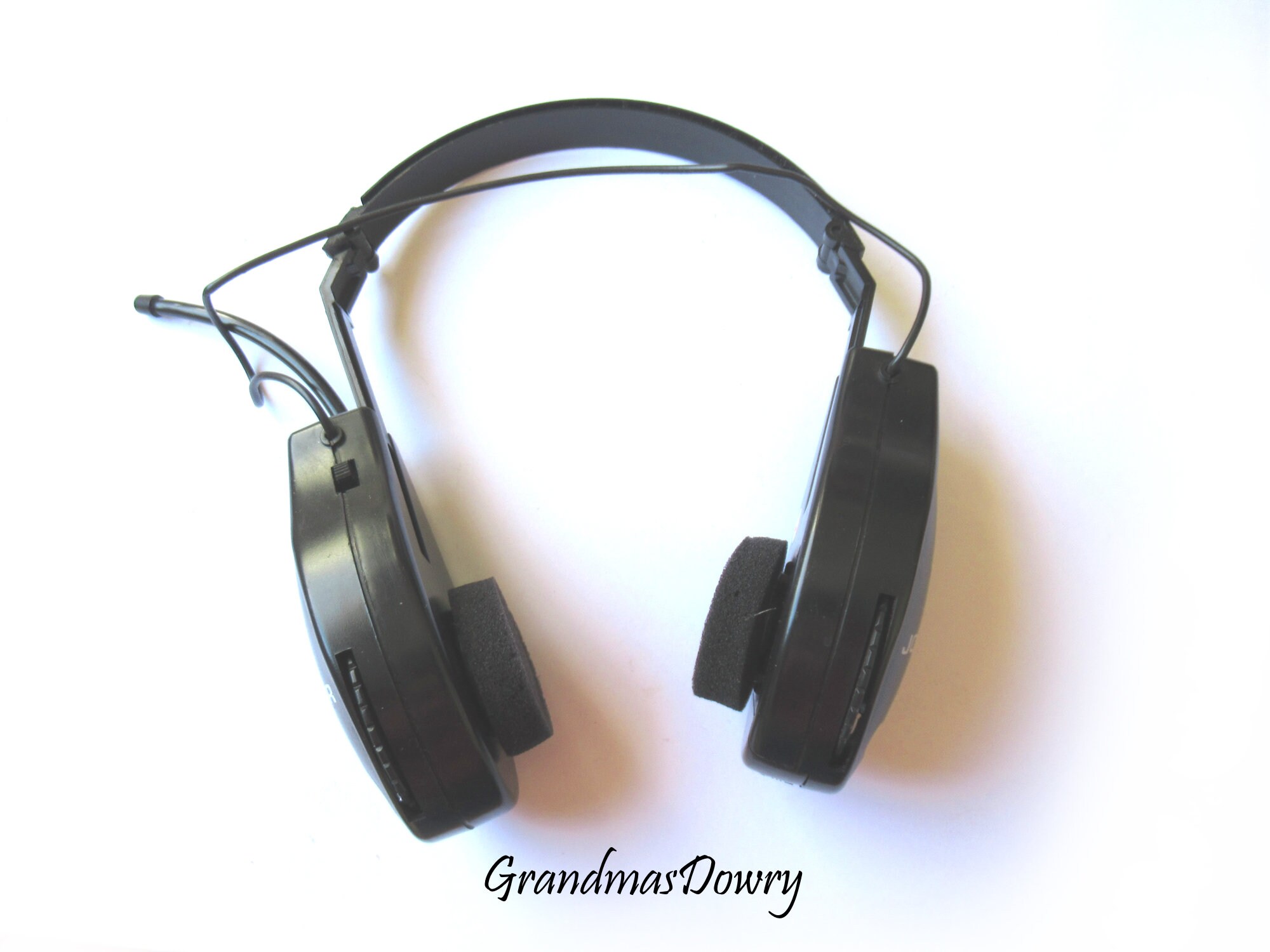 Luksonic AM/FM Headphone Radio, Vintage Black Folding Adjustable ...
