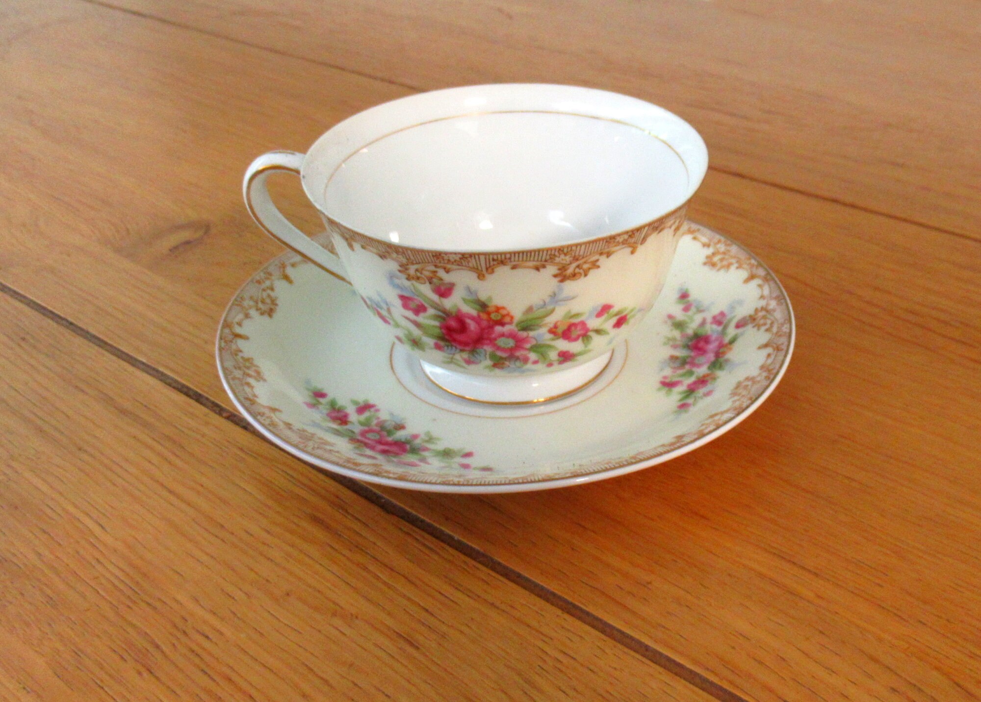 Vintage Yellow Floral Teacup and Saucer, Roses Tea Cup, Bone China ...