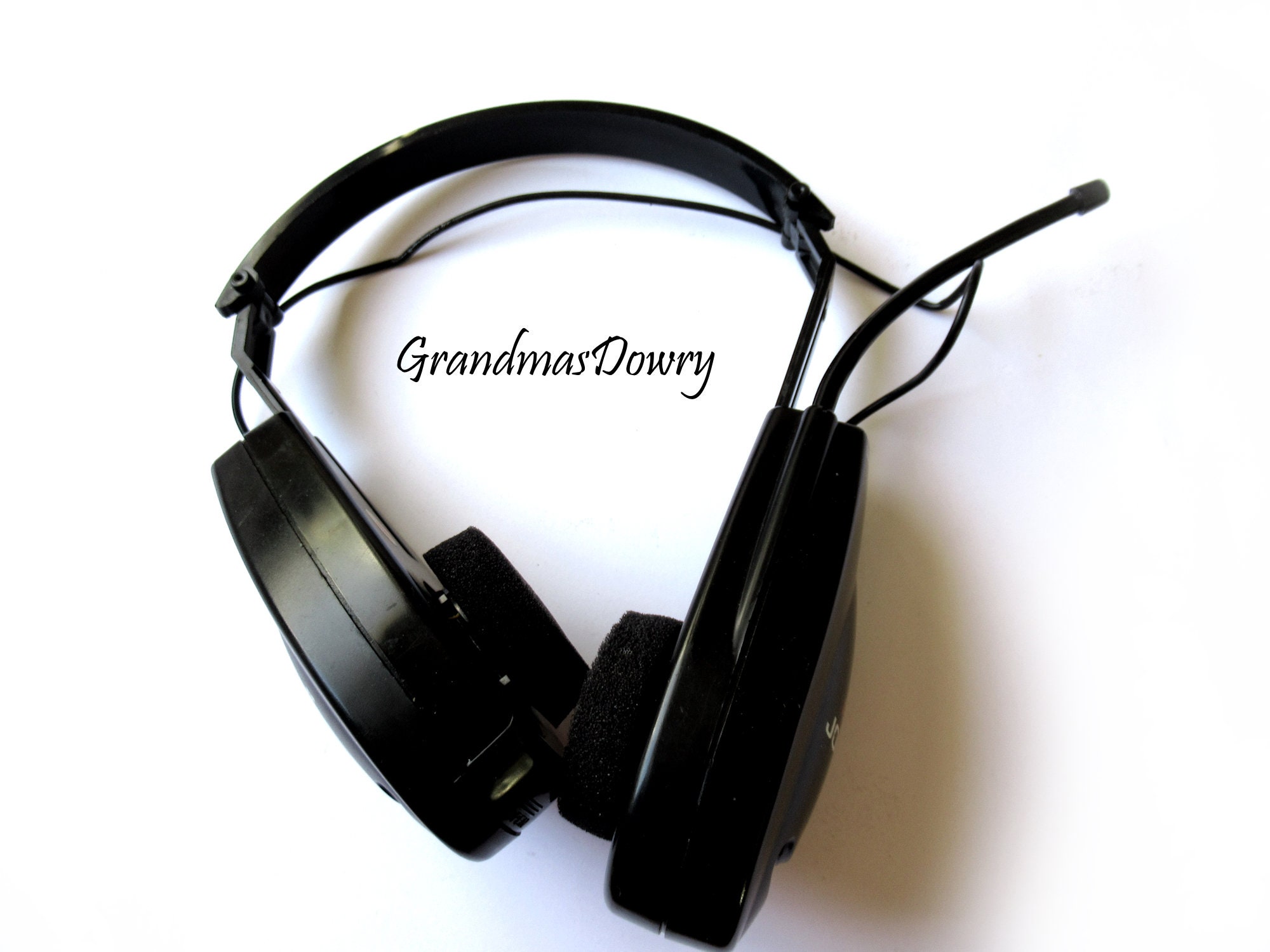 Luksonic AM/FM Headphone Radio, Vintage Black Folding Adjustable ...