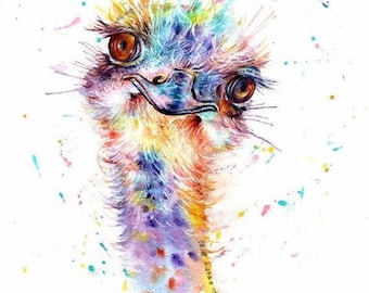 Rainbow ostrich (10 different sizes to choose from, all FREE SHIPPING in UK )