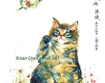 cat and butterfly (10 different sizes to choose from, all FREE SHIPPING in UK )