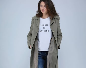 Light Green Women's Raincoat with Belt , Women's Jacket , Waterproof and Windproof Coat by VIEMA - V00320