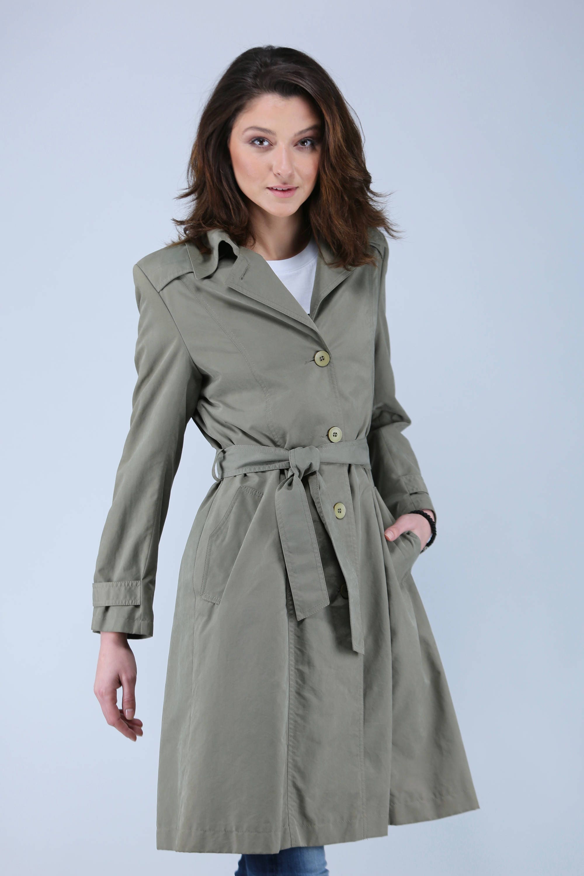 Damen Trenchcoat Mit Doppelreiher - Winddichter Übergangsjacke