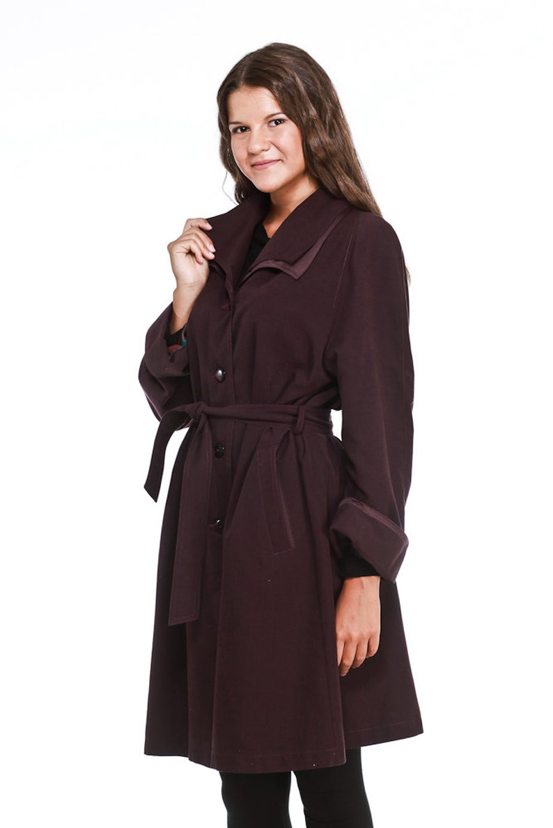 Deep Purple Womens Kneelength Waterproof Raincoat by Viema Etsy