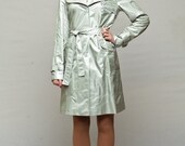Silver Women 39 s Trench Coat with Belt and Large External Pokets , Women 39 s Spring Jacket , Waterproof and Windproof Raincoat by VIEMA - V00850