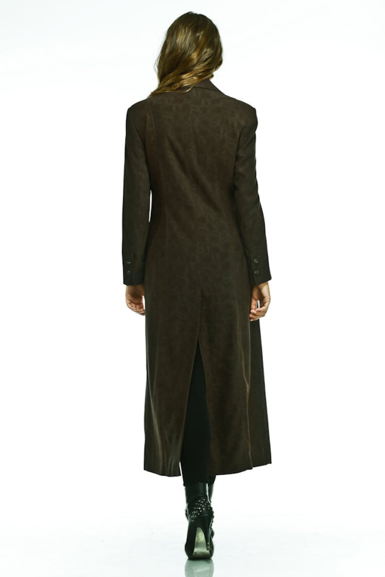 Chocolate Brown Coat by VIEMA V00410 Elegant Long Women/'s Coat