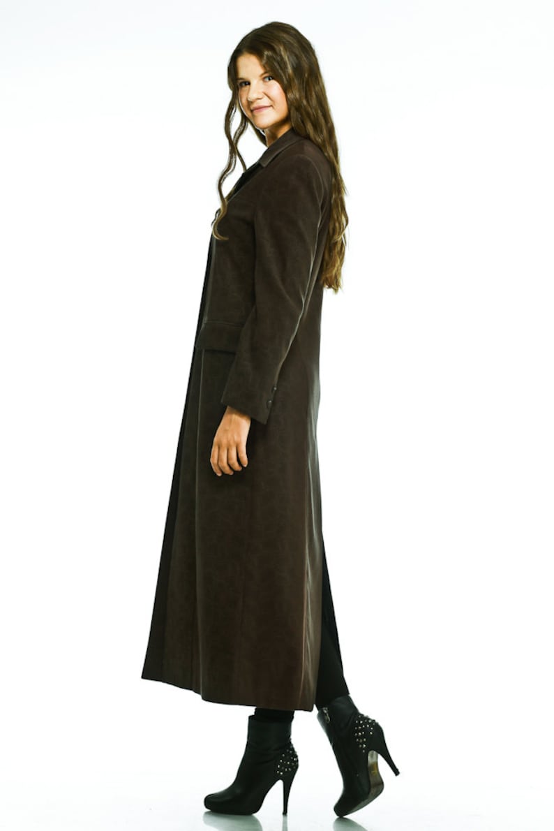 Chocolate Brown Coat by VIEMA V00410 Elegant Long Women/'s Coat