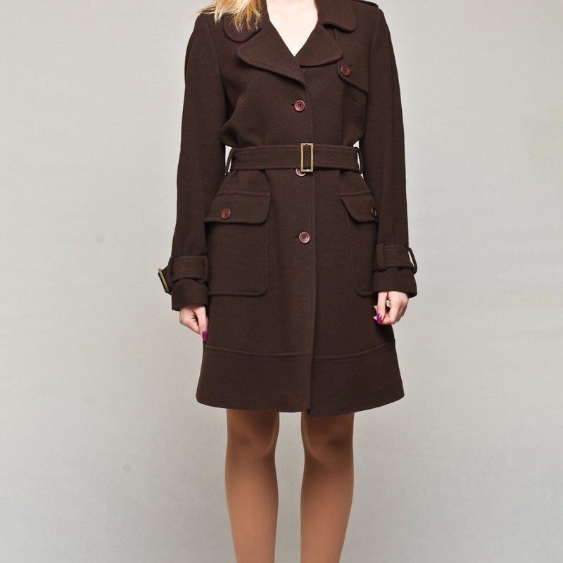 Woolen coat trench coat