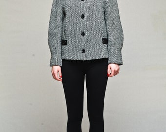 Kurzer Wollmantel, Jacke mit Raglanärmel im Karomuster von VIEMA - V00700