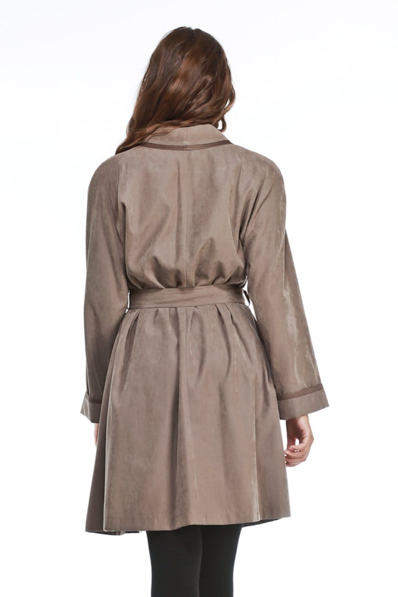 Womens Kneelength Waterproof Raincoat / Soft Brown Raincoat Etsy UK