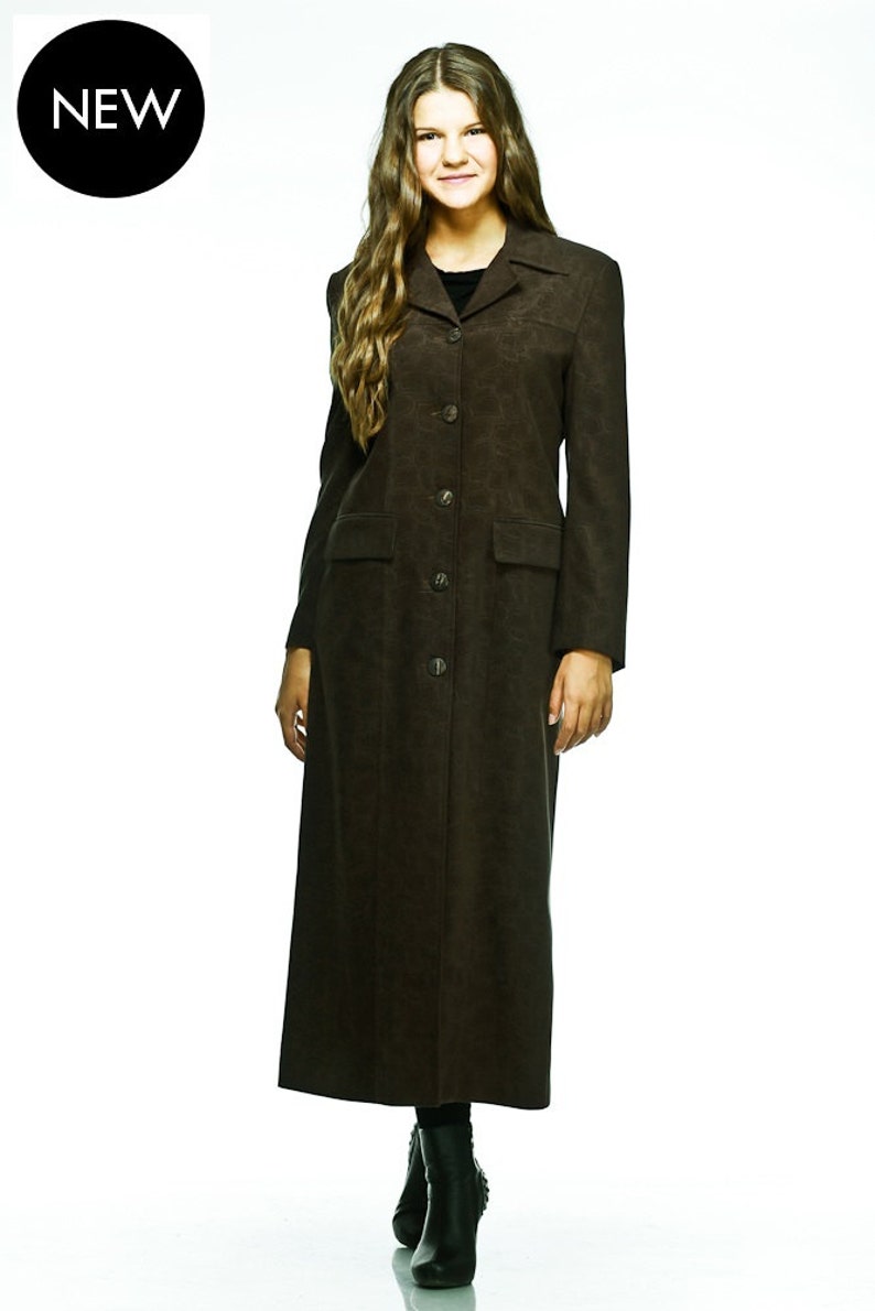 Chocolate Brown Coat by VIEMA V00410 Elegant Long Women/'s Coat