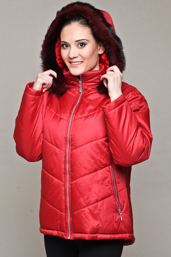 short jacket with fur hood