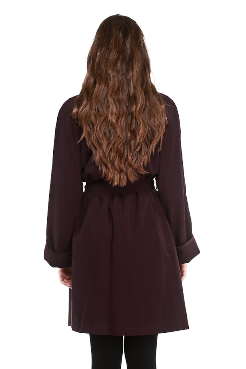 Deep Purple Womens Kneelength Waterproof Raincoat by Viema Etsy