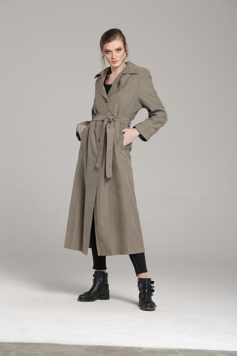 Women's Long Raincoat Mac With Belt Waterproof and | Etsy
