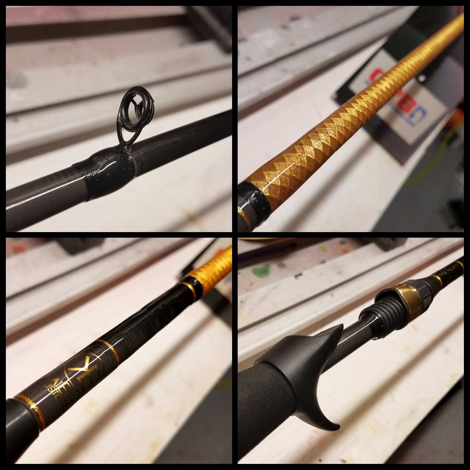 7' 1017lb mmf Gold DragonScale Baitcaster Custom Rod. Etsy