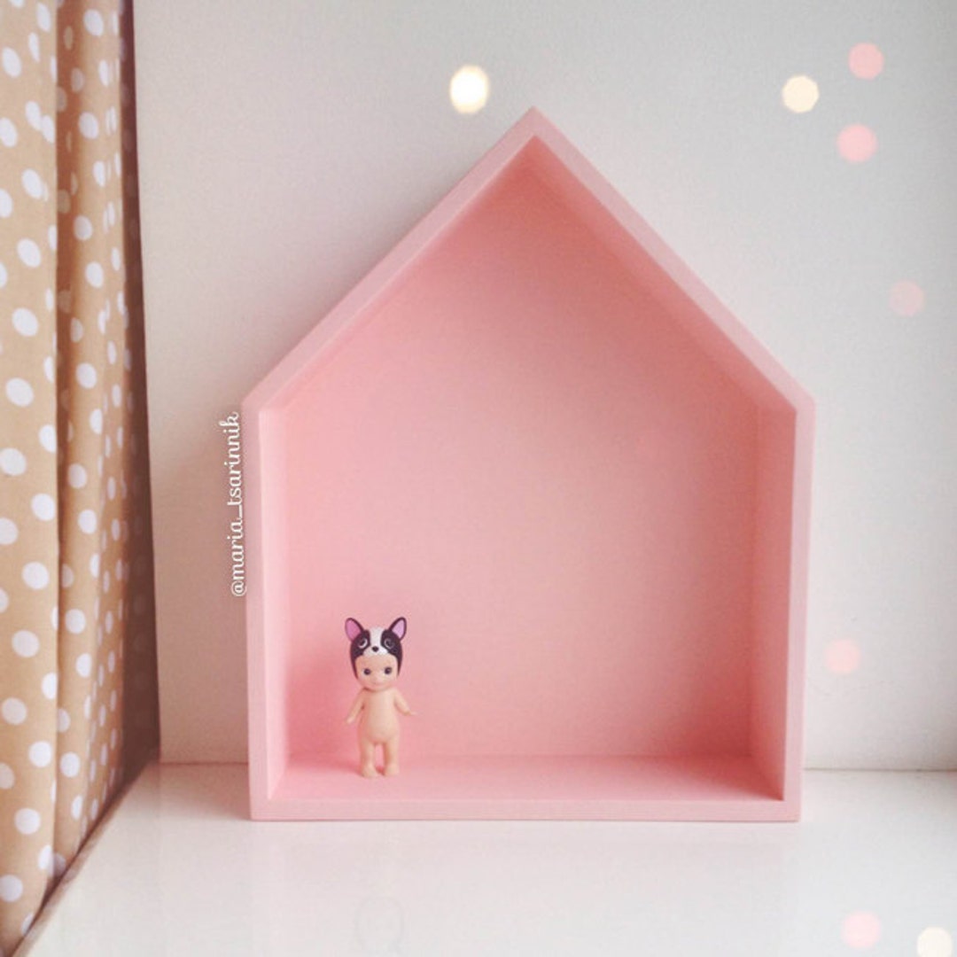 House Shaped Shelf Dollhouse Wooden House Shelf Kids Shelf. Etsy