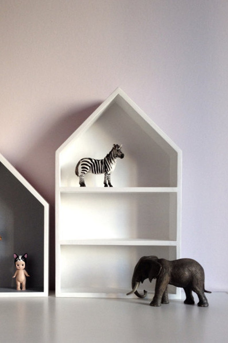 House Shaped Shelf Dollhouse Wooden House Shelf Kids Shelf. Etsy