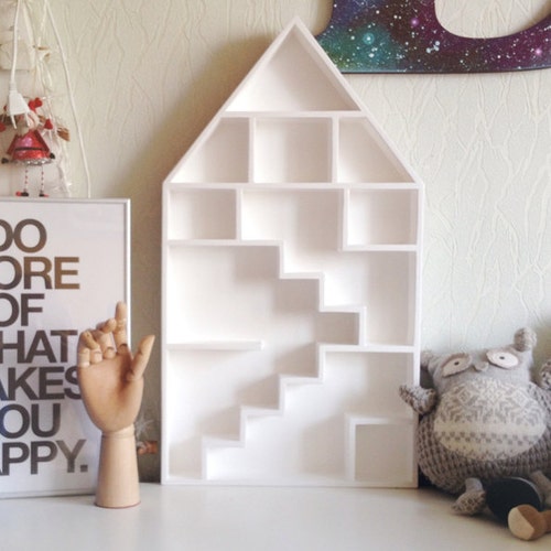Dollhouse House Shaped Shelf Wooden House Shelf Kids Shelf. Etsy
