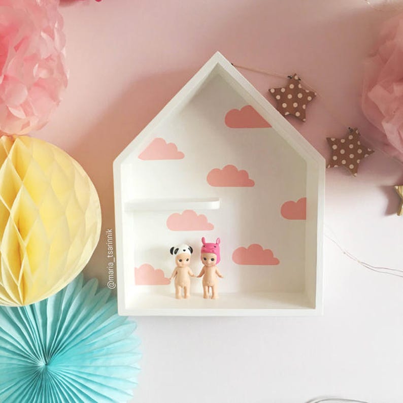 House Shaped Shelf Wooden House Shelf Kids Shelf. House Etsy