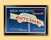 12 x 18 wall art Mid-Century sign for the Wilsey 39 s Auto Sales dealership on E. Santa Fe Avenue, old Route 66, in Grants, New Mexico