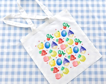 Cute Watercolour Fantasy Berry Tote Bag Healing Berry Tote Bag Fantasy Gift Present Gamer Gift for Nerds Geeks Foodie reusable shopping Bag