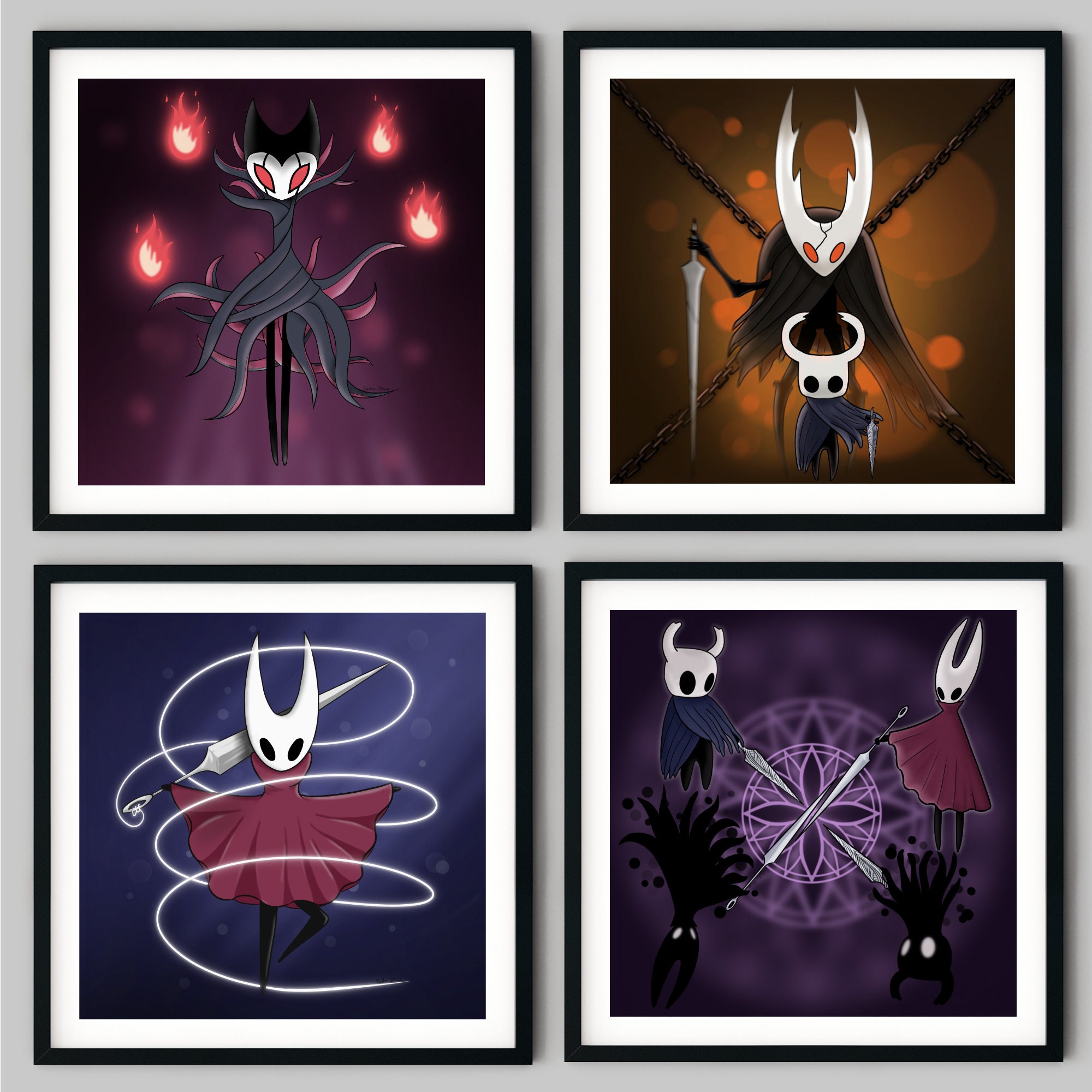 Hollow Knight Art Illustration Prints Silksong Game Gaming Print Hollow ...