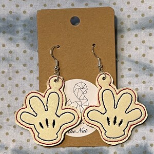 Mickey mouse leather earrings clearance