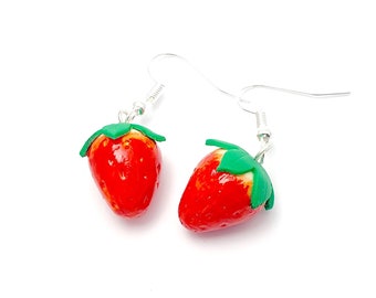 Gourmet summer earring - strawberry / fruit / candy - polymer clay