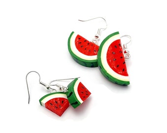 Gourmet summer earring - watermelon / fruit / candy - polymer clay