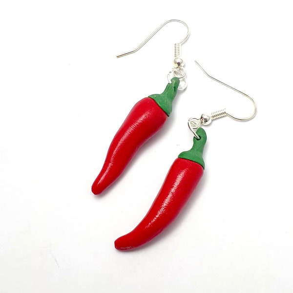 Boucle d'oreille Piment rouge - légume gourmand - exotique - pâte polymere