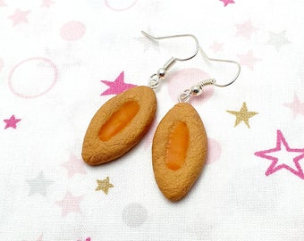 Orange tray earring - gourmet cake - polymer clay