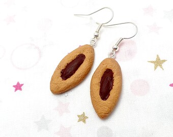 Chocolate tray earring - gourmet cake - polymer clay