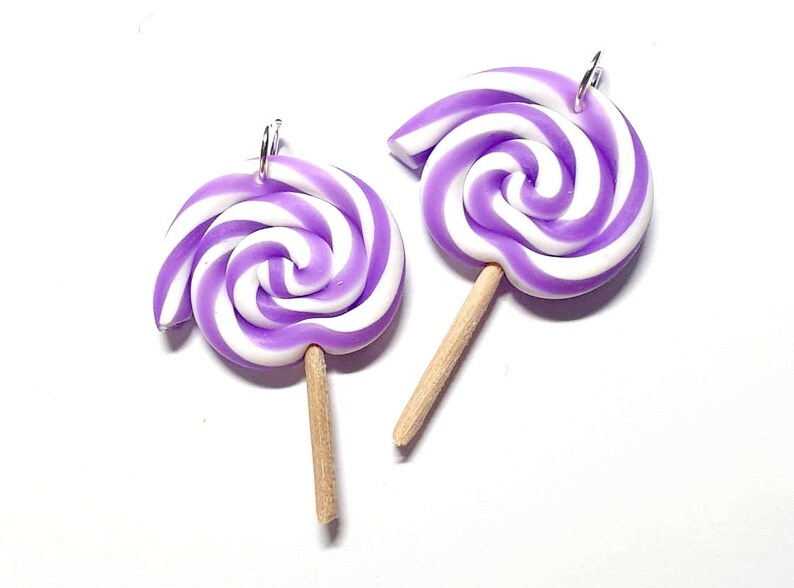 6 color choices Gourmet charms lollipops polymer violette