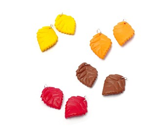 4 choices of charms - Autumn theme charms - leaves - fimo polymer